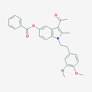 3-acetyl-1-[2-(3,4-dimethoxyphenyl)ethyl]-2-methyl-1H-indol-5-yl benzoate