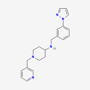 molecular formula C21H25N5 B3785382 N-[3-(1H-pyrazol-1-yl)benzyl]-1-(pyridin-3-ylmethyl)piperidin-4-amine 