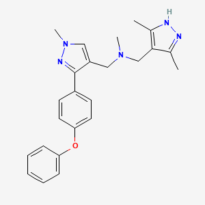molecular formula C24H27N5O B3785390 N-[(3,5-dimethyl-1H-pyrazol-4-yl)methyl]-N-methyl-1-[1-methyl-3-(4-phenoxyphenyl)pyrazol-4-yl]methanamine 