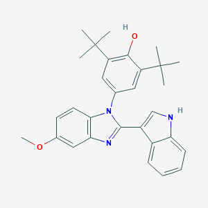 molecular formula C30H33N3O2 B378541 2,6-ditert-butyl-4-[2-(1H-indol-3-yl)-5-methoxy-1H-benzimidazol-1-yl]phenol CAS No. 329904-33-8