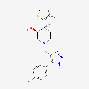 molecular formula C20H22FN3OS B3785419 (3S,4R)-1-[[5-(4-fluorophenyl)-1H-pyrazol-4-yl]methyl]-4-(3-methylthiophen-2-yl)piperidin-3-ol 