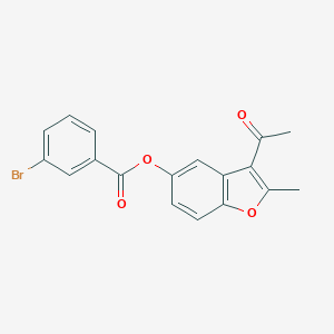molecular formula C18H13BrO4 B378542 3-Acetyl-2-methyl-1-benzofuran-5-yl 3-bromobenzoate CAS No. 342398-64-5