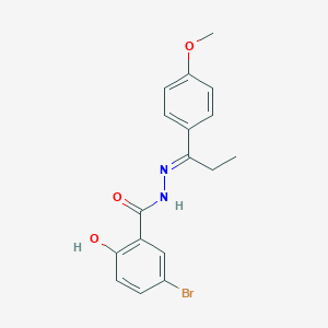 molecular formula C17H17BrN2O3 B378545 5-bromo-2-hydroxy-N'-[1-(4-methoxyphenyl)propylidene]benzohydrazide 