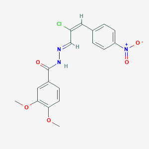 N'-(2-chloro-3-{4-nitrophenyl}-2-propenylidene)-3,4-dimethoxybenzohydrazide