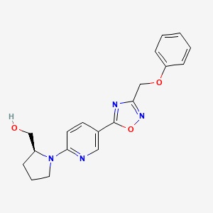 molecular formula C19H20N4O3 B3785514 ((2S)-1-{5-[3-(phenoxymethyl)-1,2,4-oxadiazol-5-yl]-2-pyridinyl}-2-pyrrolidinyl)methanol 