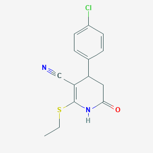 4-(4-Chlorophenyl)-2-(ethylsulfanyl)-6-oxo-1,4,5,6-tetrahydro-3-pyridinecarbonitrile