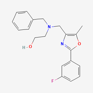 molecular formula C20H21FN2O2 B3785584 2-[Benzyl-[[2-(3-fluorophenyl)-5-methyl-1,3-oxazol-4-yl]methyl]amino]ethanol 