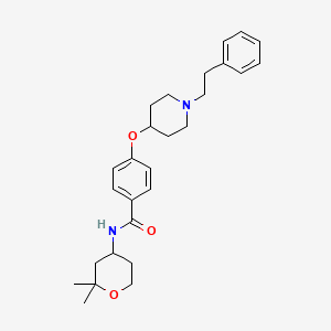 molecular formula C27H36N2O3 B3785612 N-(2,2-dimethyltetrahydro-2H-pyran-4-yl)-4-{[1-(2-phenylethyl)-4-piperidinyl]oxy}benzamide 