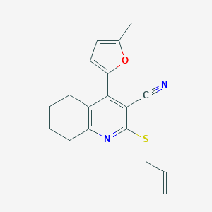 molecular formula C18H18N2OS B378565 2-(Allylsulfanyl)-4-(5-methyl-2-furyl)-5,6,7,8-tetrahydro-3-quinolinecarbonitrile CAS No. 342398-74-7