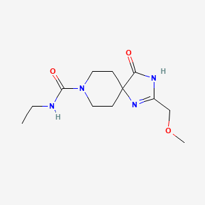 molecular formula C12H20N4O3 B3785658 N-ethyl-2-(methoxymethyl)-4-oxo-1,3,8-triazaspiro[4.5]dec-1-ene-8-carboxamide 