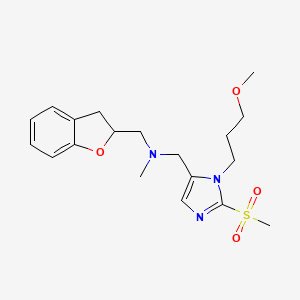 molecular formula C19H27N3O4S B3785676 (2,3-dihydro-1-benzofuran-2-ylmethyl){[1-(3-methoxypropyl)-2-(methylsulfonyl)-1H-imidazol-5-yl]methyl}methylamine 