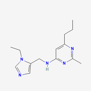 molecular formula C14H21N5 B3785686 N-[(1-ethyl-1H-imidazol-5-yl)methyl]-2-methyl-6-propylpyrimidin-4-amine 