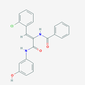 molecular formula C22H17ClN2O3 B378570 N-{2-(2-chlorophenyl)-1-[(3-hydroxyanilino)carbonyl]vinyl}benzamide 
