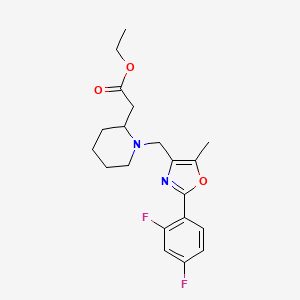 molecular formula C20H24F2N2O3 B3785713 ethyl (1-{[2-(2,4-difluorophenyl)-5-methyl-1,3-oxazol-4-yl]methyl}-2-piperidinyl)acetate 