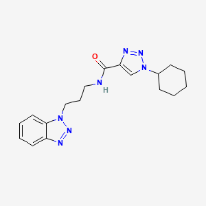 molecular formula C18H23N7O B3785779 N-[3-(1H-1,2,3-benzotriazol-1-yl)propyl]-1-cyclohexyl-1H-1,2,3-triazole-4-carboxamide 