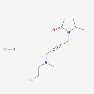 molecular formula C12H20Cl2N2O B037859 2-Pyrrolidinone, 1-(4-((2-chloroethyl)methylamino)-2-butynyl)-5-methyl-, monohydrochloride CAS No. 118630-59-4