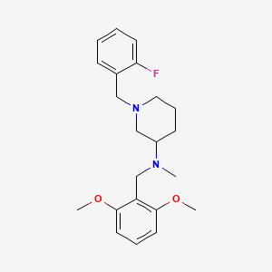 molecular formula C22H29FN2O2 B3785993 N-[(2,6-dimethoxyphenyl)methyl]-1-[(2-fluorophenyl)methyl]-N-methylpiperidin-3-amine 