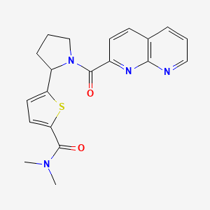 molecular formula C20H20N4O2S B3786003 N,N-dimethyl-5-[1-(1,8-naphthyridine-2-carbonyl)pyrrolidin-2-yl]thiophene-2-carboxamide 
