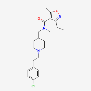 molecular formula C22H30ClN3O2 B3786032 N-[[1-[2-(4-chlorophenyl)ethyl]piperidin-4-yl]methyl]-3-ethyl-N,5-dimethyl-1,2-oxazole-4-carboxamide 