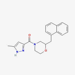 molecular formula C20H21N3O2 B3786040 (5-methyl-1H-pyrazol-3-yl)-[2-(naphthalen-1-ylmethyl)morpholin-4-yl]methanone 
