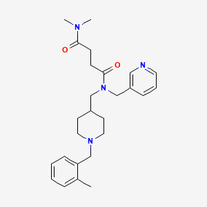 molecular formula C26H36N4O2 B3786087 N,N-dimethyl-N'-{[1-(2-methylbenzyl)-4-piperidinyl]methyl}-N'-(3-pyridinylmethyl)succinamide 