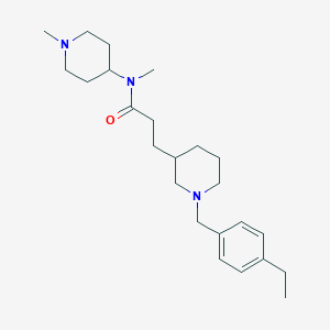 molecular formula C24H39N3O B3786092 3-[1-(4-ethylbenzyl)-3-piperidinyl]-N-methyl-N-(1-methyl-4-piperidinyl)propanamide 
