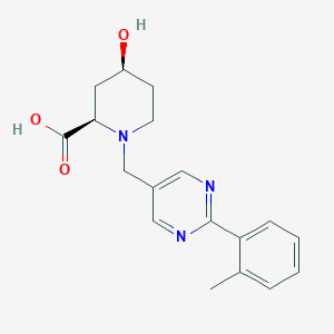 molecular formula C18H21N3O3 B3786114 (2R,4S)-4-hydroxy-1-[[2-(2-methylphenyl)pyrimidin-5-yl]methyl]piperidine-2-carboxylic acid 