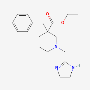 molecular formula C19H25N3O2 B3786134 ethyl 3-benzyl-1-(1H-imidazol-2-ylmethyl)piperidine-3-carboxylate 