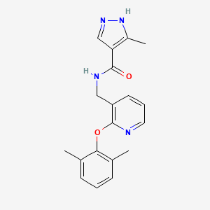 molecular formula C19H20N4O2 B3786170 N-[[2-(2,6-dimethylphenoxy)pyridin-3-yl]methyl]-5-methyl-1H-pyrazole-4-carboxamide 