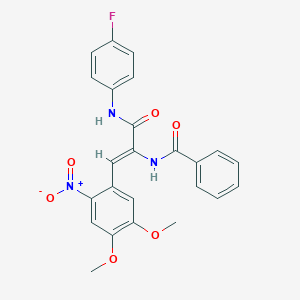 molecular formula C24H20FN3O6 B378624 N-(1-[(4-fluoroanilino)carbonyl]-2-{2-nitro-4,5-dimethoxyphenyl}vinyl)benzamide 