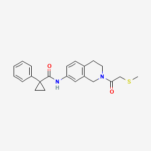 molecular formula C22H24N2O2S B3786261 N-[2-(2-methylsulfanylacetyl)-3,4-dihydro-1H-isoquinolin-7-yl]-1-phenylcyclopropane-1-carboxamide 