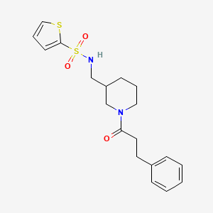 molecular formula C19H24N2O3S2 B3786271 N-{[1-(3-phenylpropanoyl)-3-piperidinyl]methyl}-2-thiophenesulfonamide 