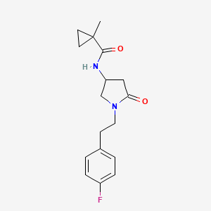 molecular formula C17H21FN2O2 B3786377 N-{1-[2-(4-fluorophenyl)ethyl]-5-oxo-3-pyrrolidinyl}-1-methylcyclopropanecarboxamide 