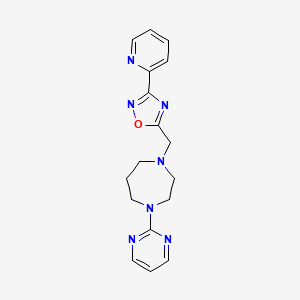 molecular formula C17H19N7O B3786417 1-{[3-(2-pyridinyl)-1,2,4-oxadiazol-5-yl]methyl}-4-(2-pyrimidinyl)-1,4-diazepane 