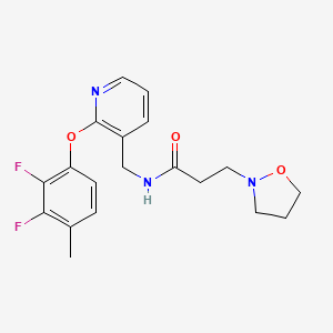 molecular formula C19H21F2N3O3 B3786553 N-{[2-(2,3-difluoro-4-methylphenoxy)-3-pyridinyl]methyl}-3-(2-isoxazolidinyl)propanamide 