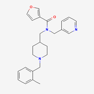 molecular formula C25H29N3O2 B3786557 N-{[1-(2-methylbenzyl)-4-piperidinyl]methyl}-N-(3-pyridinylmethyl)-3-furamide 