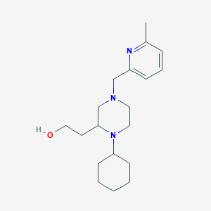 molecular formula C19H31N3O B3786667 2-{1-cyclohexyl-4-[(6-methyl-2-pyridinyl)methyl]-2-piperazinyl}ethanol 