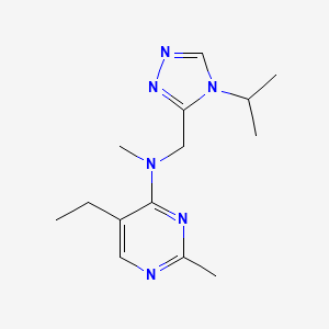molecular formula C14H22N6 B3786683 5-ethyl-N-[(4-isopropyl-4H-1,2,4-triazol-3-yl)methyl]-N,2-dimethylpyrimidin-4-amine 