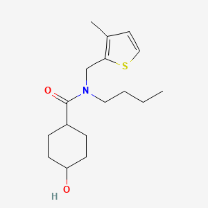 molecular formula C17H27NO2S B3786770 cis-N-butyl-4-hydroxy-N-[(3-methyl-2-thienyl)methyl]cyclohexanecarboxamide 