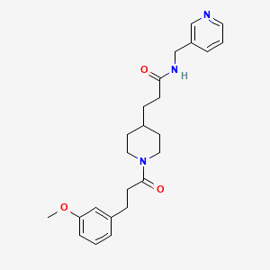 molecular formula C24H31N3O3 B3786828 3-{1-[3-(3-methoxyphenyl)propanoyl]-4-piperidinyl}-N-(3-pyridinylmethyl)propanamide 