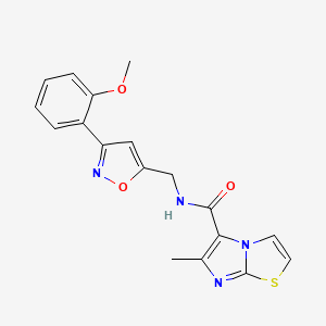 molecular formula C18H16N4O3S B3787029 N-{[3-(2-methoxyphenyl)isoxazol-5-yl]methyl}-6-methylimidazo[2,1-b][1,3]thiazole-5-carboxamide 