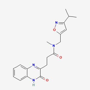 molecular formula C19H22N4O3 B3787177 3-(3-hydroxyquinoxalin-2-yl)-N-[(3-isopropylisoxazol-5-yl)methyl]-N-methylpropanamide 