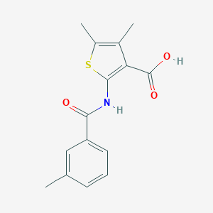 molecular formula C15H15NO3S B378730 4,5-Dimethyl-2-[(3-methylbenzoyl)amino]-3-thiophenecarboxylic acid CAS No. 312940-71-9