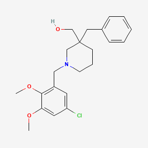 molecular formula C22H28ClNO3 B3787343 [3-Benzyl-1-[(5-chloro-2,3-dimethoxyphenyl)methyl]piperidin-3-yl]methanol 