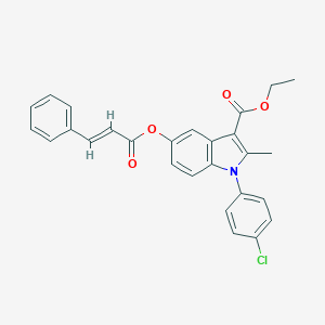 molecular formula C27H22ClNO4 B378738 ethyl 1-(4-chlorophenyl)-5-(cinnamoyloxy)-2-methyl-1H-indole-3-carboxylate 