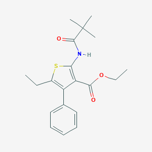 molecular formula C20H25NO3S B378743 Ethyl 2-(2,2-dimethylpropanoylamino)-5-ethyl-4-phenylthiophene-3-carboxylate CAS No. 312528-51-1
