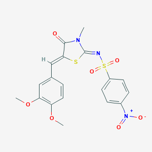 N-[5-(3,4-dimethoxybenzylidene)-3-methyl-4-oxo-1,3-thiazolidin-2-ylidene]-4-nitrobenzenesulfonamide