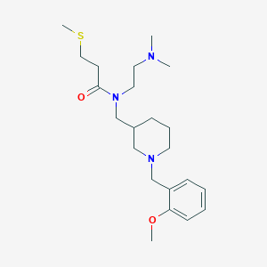 molecular formula C22H37N3O2S B3787484 N-[2-(dimethylamino)ethyl]-N-{[1-(2-methoxybenzyl)-3-piperidinyl]methyl}-3-(methylthio)propanamide 