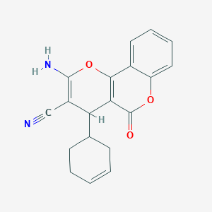 2-amino-4-(3-cyclohexen-1-yl)-5-oxo-4H,5H-pyrano[3,2-c]chromene-3-carbonitrile