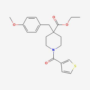 molecular formula C21H25NO4S B3787495 ethyl 4-(4-methoxybenzyl)-1-(3-thienylcarbonyl)-4-piperidinecarboxylate 
